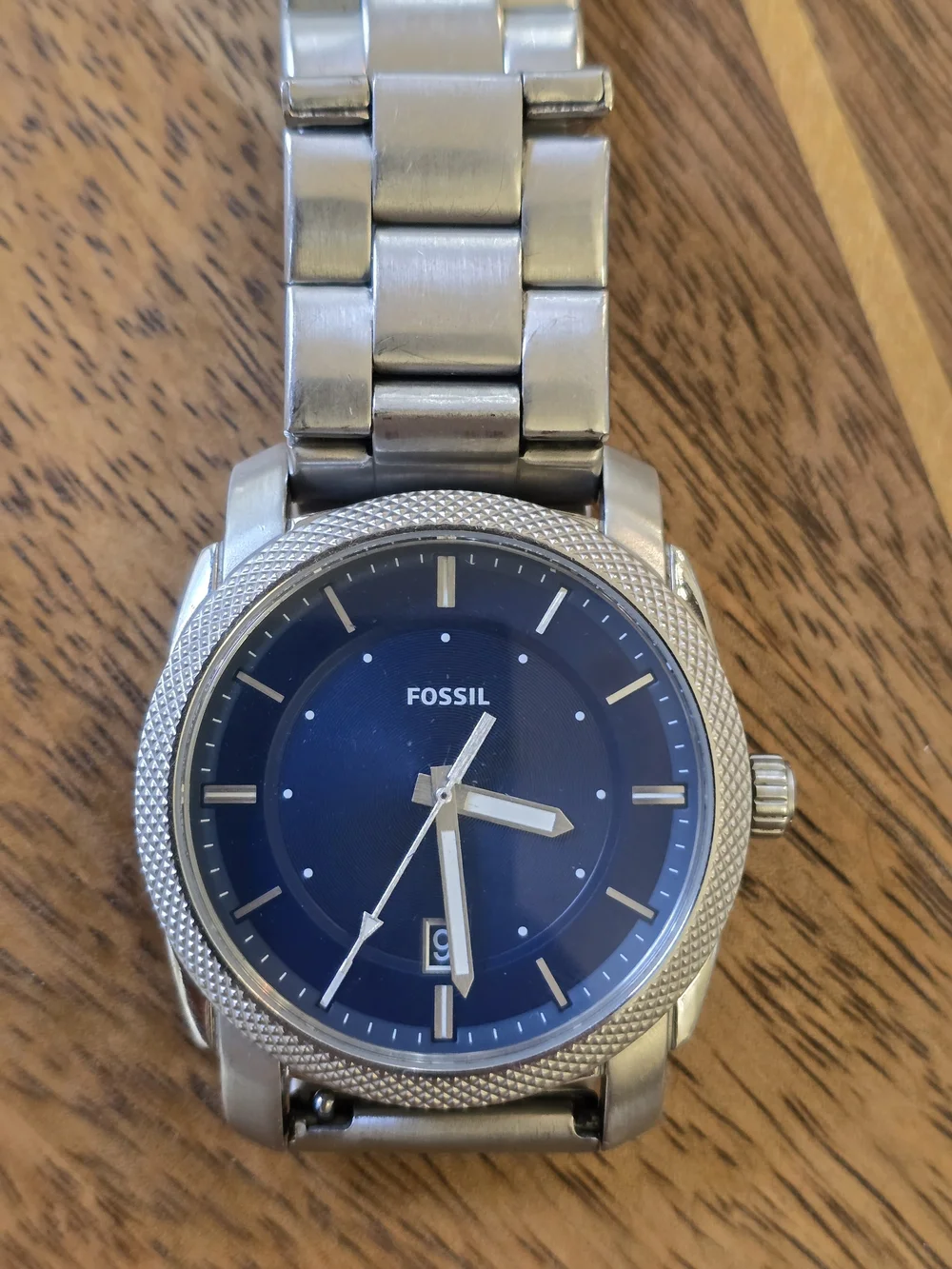 Fossil Men's Stainless Steel Blue Dial Watch